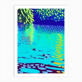 Water Sprites Waterscape Colourful Pop Art 1 Art Print