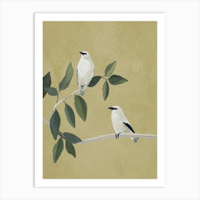 Minimalist Birds On Branch Art Print