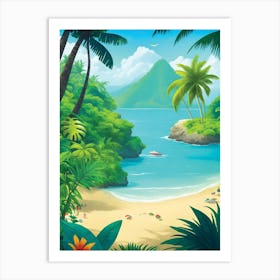 Tropical Beach Landscape 1 Art Print