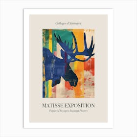 Moose 4 Matisse Inspired Exposition Animals Poster Art Print