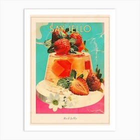 Strawberry Red Jelly Retro Collage Poster Art Print