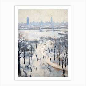 Winter City Park Painting Odaiba Seaside Park Tokyo 3 Art Print