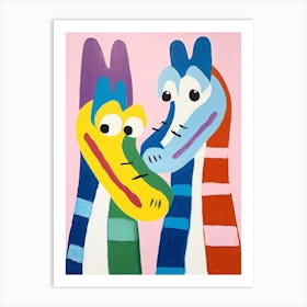 Colourful Kids Animal Art Crocodile 2 Art Print