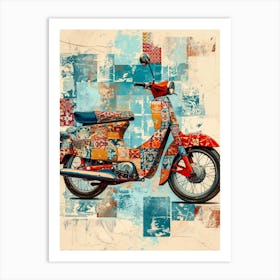Vintage Colorful Scooter 4 Art Print