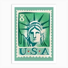 Usa Postage Stamp Art Print