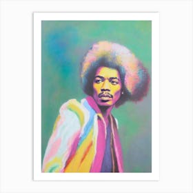 Jimi Hendrix Colourful Illustration Art Print