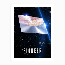 Pioneer 10 metal plaque, 3D — Space poster, science print, space wall decor, space art, science gifts, nerdy gifts Art Print