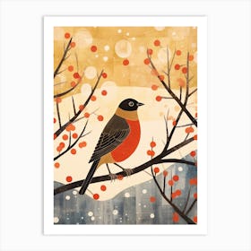Bird Illustration Blackbird 2 Art Print