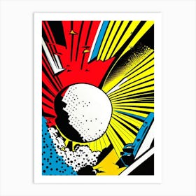 Asteroid Impact Bright Comic Space Art Print