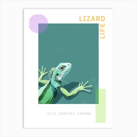 Fiji Crested Iguana Abstract Modern Illustration 1 Poster Art Print