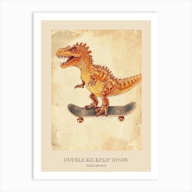 Nodosaurus Vintage Dinosaur Poster 3 Art Print