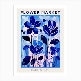 Blue Flower Market Poster Bleeding Heart Dicentra 3 Art Print
