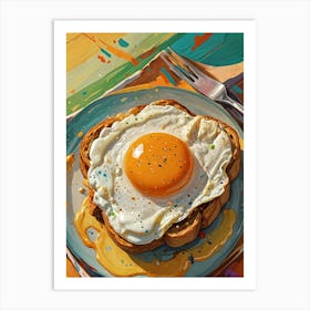 Fried Egg On Toast no1 Art Print