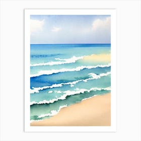 Carlisle Bay Beach, Barbados Watercolour Art Print