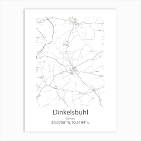 Dinkelsbuhl,Germany Minimalist Map Art Print