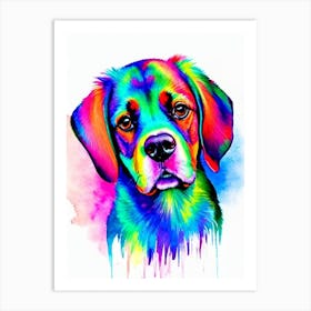 Manchester Terrier Rainbow Oil Painting Dog Art Print