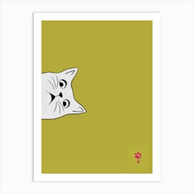 White Cat Ii Art Print Art Print