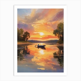 Sunset On The River Art Print