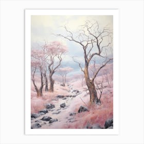 Dreamy Winter Painting Ambor National Park Bolivia 2 Art Print