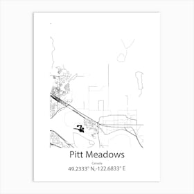 Pitt Meadows,Canada Minimalist Map Art Print