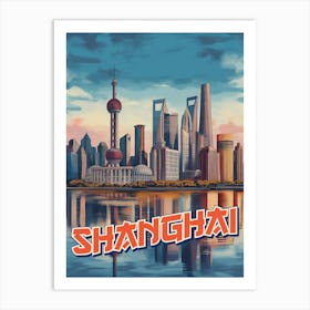 Shanghai Skyline Poster: Vibrant Cityscape Art Print