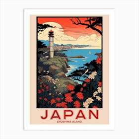 Enoshima Island, Visit Japan Vintage Travel Art 3 Art Print