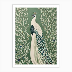 Green Peacock Art Print