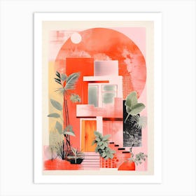 A House In Lisbon, Abstract Risograph Style 1 Art Print