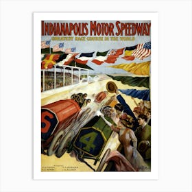 1909 Indianapolis Motor Speedway. Greatest Race Course In The World Art Print