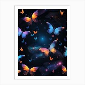 Colorful Butterflies In The Sky Art Print