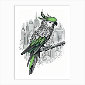 Mango Parrot In The City Art Print