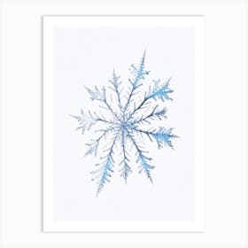 Ice, Snowflakes, Pencil Illustration 4 Art Print