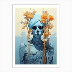 portrait of a woman illustration halloween style Art Print