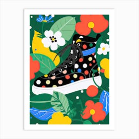 Field of flowers and sneakers Art Print