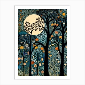 William Morris Moonlight In The Forest 152 Art Print