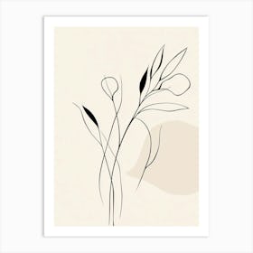 Abstract Line Drawing Of A Flower 1 Art Print