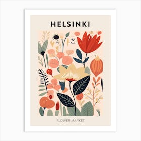 Flower Market Poster Helsinki Finland Art Print
