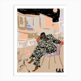 Lady Under The Moon Art Print