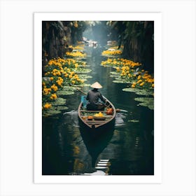 Man In A Boat in Vietnam Art Print