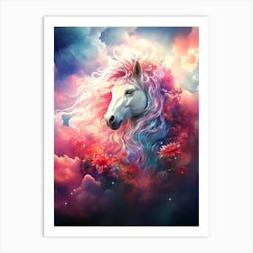 Unicorn In The Clouds Art Print