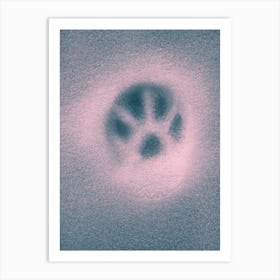 Paw In Pink Snow Art Print