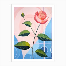 Rose 2 Hilma Af Klint Inspired Pastel Flower Painting Art Print