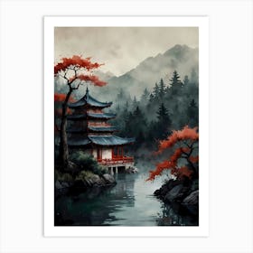 Asian Landscape Painting 41 Art Print