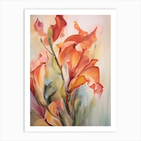 Fall Flower Painting Gloriosa Lily 2 Art Print