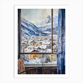 Winter Cityscape St Moritz 3 Art Print