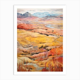 Autumn National Park Painting Pribaikalsky National Park Russia 2 Art Print