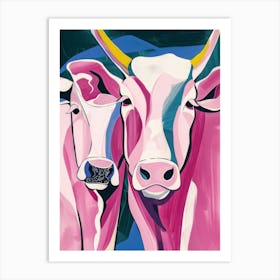 Pink Cows Art Print