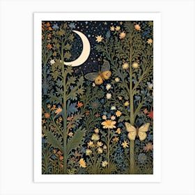 William Morris Moonlight In The Forest 156 Art Print