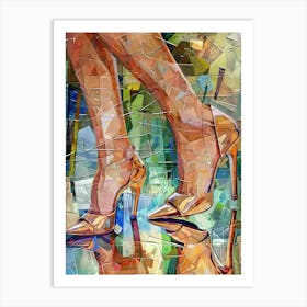 Mosaic - Women In High Heels Art Print