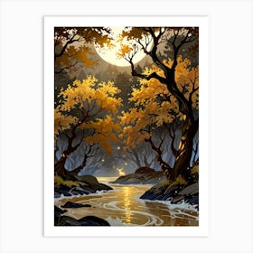 Autumn Forest Landscape Art Print